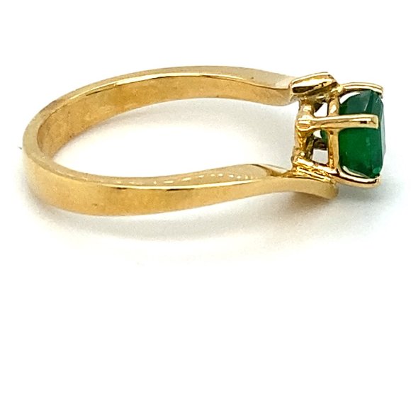 Certified Emerald .85ct Solid 18K Yellow Gold Ring - Picture 4 of 8